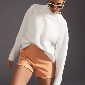 Anthropologie Maeve Carys Mock Neck Sweater White NWT